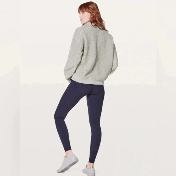 Lululemon stand out Sherpa half zip grey sweater Size 4 - Picture 4 of 7